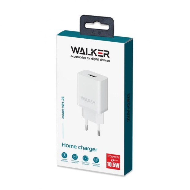 СЗУ-адаптер Walker WH-26 2.1A (1USB) (Белый)
