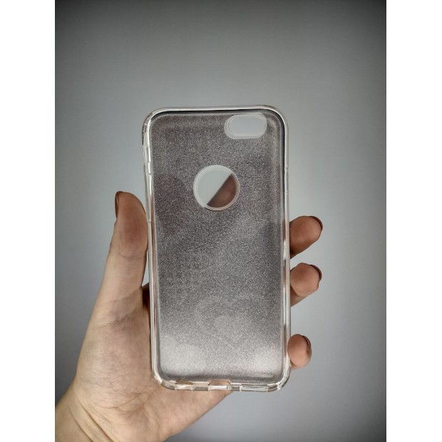 Силіконовий чохол з блискітками для Apple iPhone 6  /  6s (Heart)