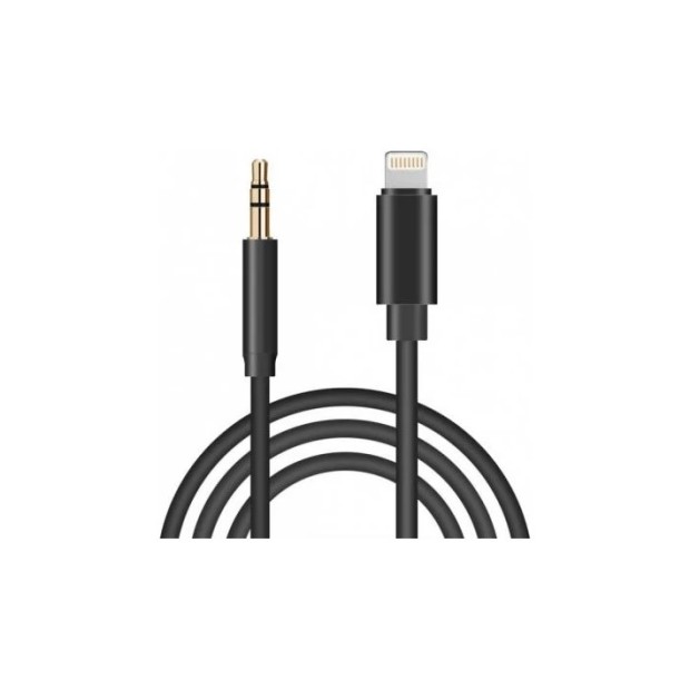 Перехідник Budi Lightning на 3.5 мм AUX (1.2м) (Чорний) DC131LX12A U