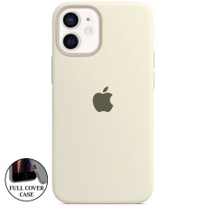 Силіконовий оригінальний чохол круглої форми для Apple iPhone 12 Mini (17) антично-білий.