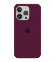 Силіконовий оригінальний круглий чохол для Apple iPhone 15 Pro Max (57) Марсала...