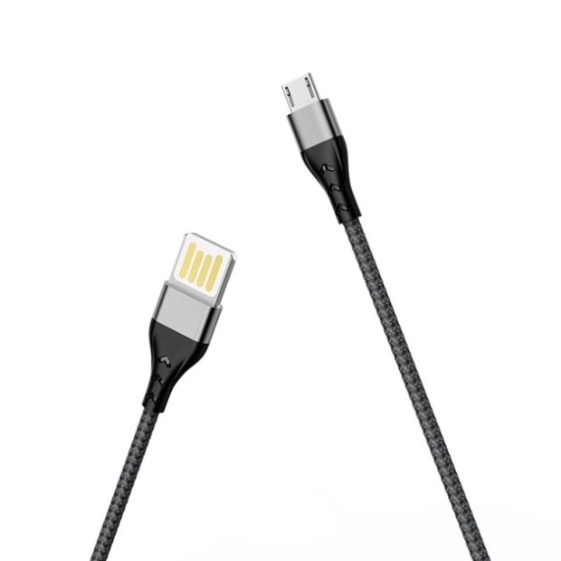 USB-кабель Borofone BU11 2.4A (1.2 м) (MicroUSB) (Чорний)