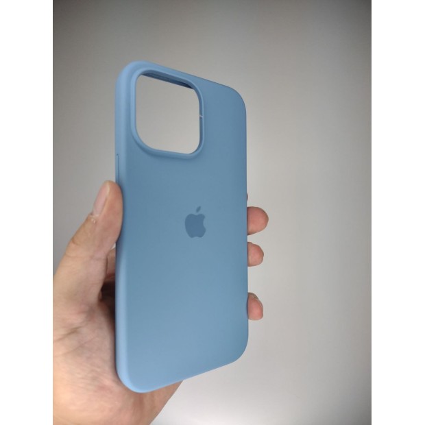 Силіконовий оригінальний чохол Round Case для Apple iPhone 15 Pro Max (37) Azure