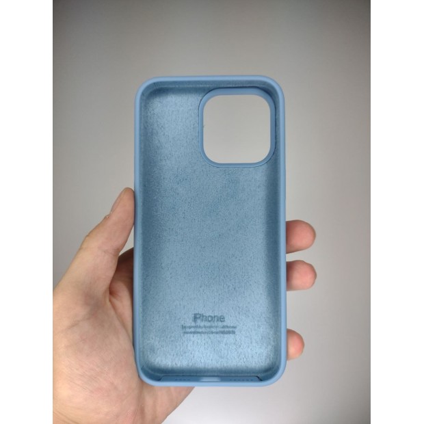 Силикон Original Round Case Apple iPhone 15 Pro Max (37) Azure