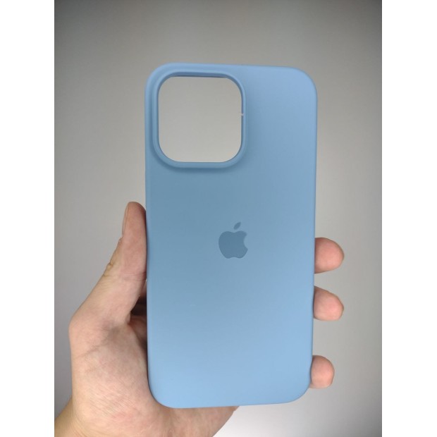 Силикон Original Round Case Apple iPhone 15 Pro Max (37) Azure