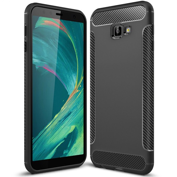 Чохол Silicone Soft Carbon для Samsung Galaxy J4 Plus (2018) J415 (Чорний)