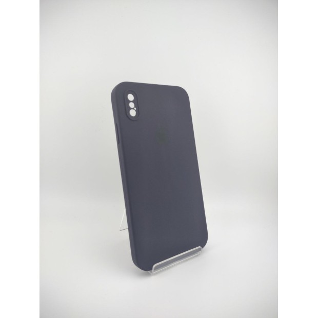 Оригінальний силіконовий чохол квадратної форми RoundCam для Apple iPhone XS Max (72) Баклажан.