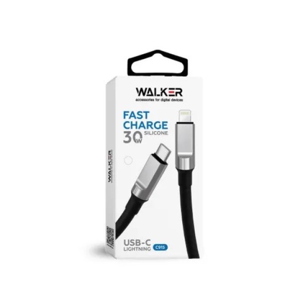 USB-кабель Walker C915 (1m) (Type-C - Lightning) (Чёрный) (Уценка) (Категория 1)