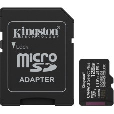Карта памяти Kingston Canvas Select Plus Gen3 MicroSDXC 128Gb (UHS-1) (A1) (Class 10) + SD Adapter
