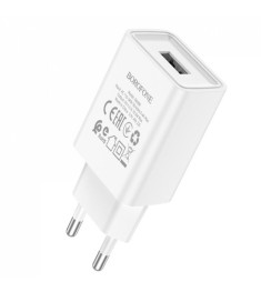 Borofone BA68A USB Charger Adapter 1USB + Lightning Cable (Black)