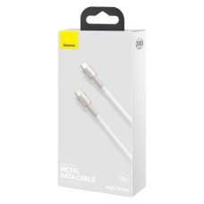 USB-кабель Baseus Cafule Metal Data 100W (2m) (Type-C to Type-C) (білий) CATJK-D02
