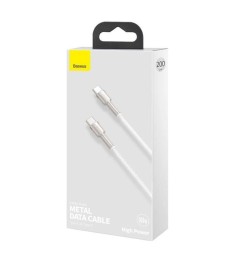 USB-кабель Baseus Cafule Metal Data 100W (2m) (Type-C to Type-C) (білий) CATJK-D..