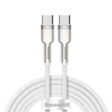 USB-кабель Baseus Cafule Metal Data 100W (2m) (Type-C to Type-C) (Белый) CATJK-D02