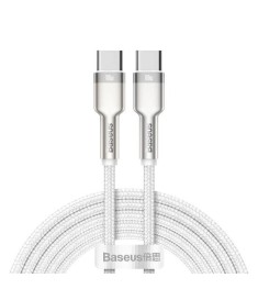 USB-кабель Baseus Cafule Metal Data 100W (2m) (Type-C to Type-C) (Белый) CATJK-D..