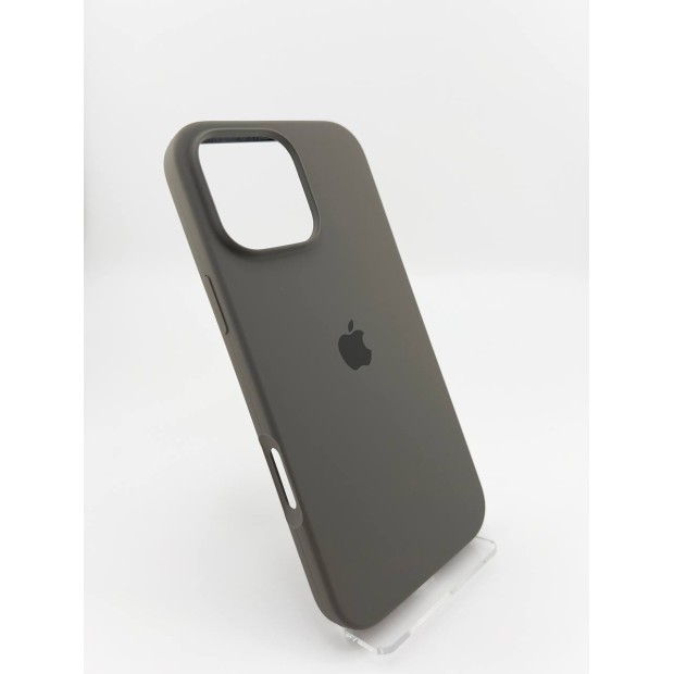 Силіконовий оригінальний круглий чохол для Apple iPhone 16 Pro Max (19) темно-сірий