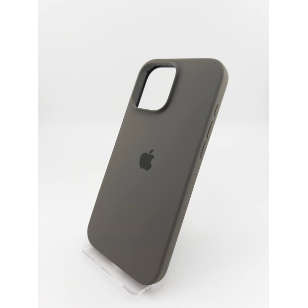 Силіконовий оригінальний круглий чохол для Apple iPhone 16 Pro Max (19) темно-сірий