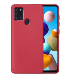 Силіконовий оригінальний 360 чохол для Samsung Galaxy A21S (Полуничний)