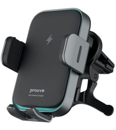 Автодержатель с беспроводной зарядкой Proove Triple Clamp Pro 15W (Серый)