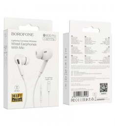 Wired in-ear headset Borofone BM30 Pro (Lightning) (White)