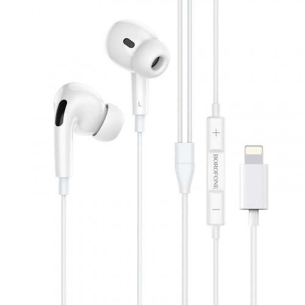 Wired in-ear headset Borofone BM30 Pro (Lightning) (White)