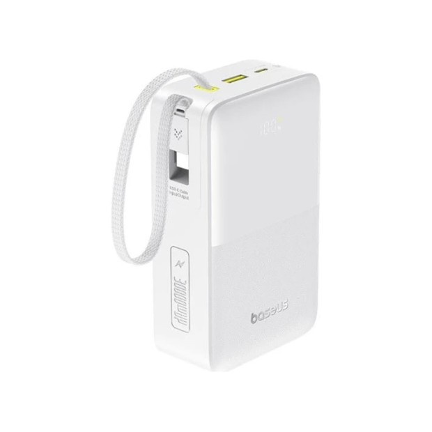 PowerBank Baseus EnerFill Bipow 2 Pro + вбудований Type C-кабель 22.5W 30000mAh (White)