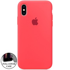 Силіконовий оригінальний чохол круглої форми для Apple iPhone X  /  XS (50) кораловий.
