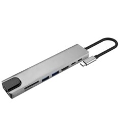 Переходник USB HUB XoKo AC-700m (Type-C/USB to 6USB2.0/1USB3.0) (Серый) XK-AC-70..