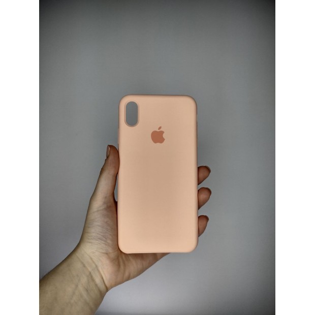 Силіконовий оригінальний чохол Apple iPhone XS Max (Грейпфрут)
