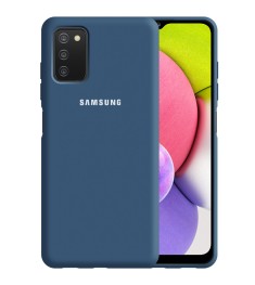 Кобальтовий силіконовий чохол Original 360 Case Logo для Samsung Galaxy A03S.