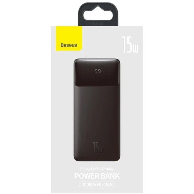 PowerBank Baseus Qpow Digital Display 20000mAh 15W (Lightning) (PPDML-J01) (Black) (Товар c уценкой, Grade A) DL