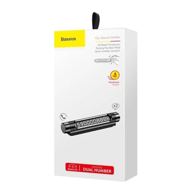 Парковочная визитка Baseus Metal Temporary Parking Number Plate ACNUM-C01