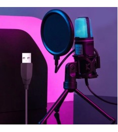 Микрофон настольный Defender RGB (Чёрный)