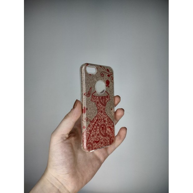 Силикон Glitter Apple iPhone 5 / 5s / SE (Golden Dress)