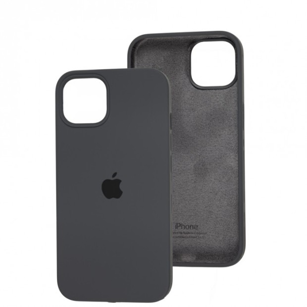 Силіконовий оригінальний чохол круглої форми для Apple iPhone 13  /  14 (19) темно-сірий.