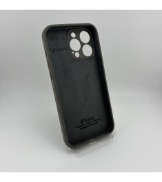 Оригінальний силіконовий круглий чохол для Apple iPhone 15 Pro Max (19) темно-сі..