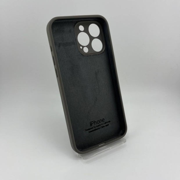 Оригінальний силіконовий круглий чохол для Apple iPhone 15 Pro Max (19) темно-сірий.
