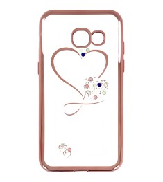 Силіконовий чохол Kingxbar Diamond для Samsung A3 (2017) A320 (Серце, Рожевий)