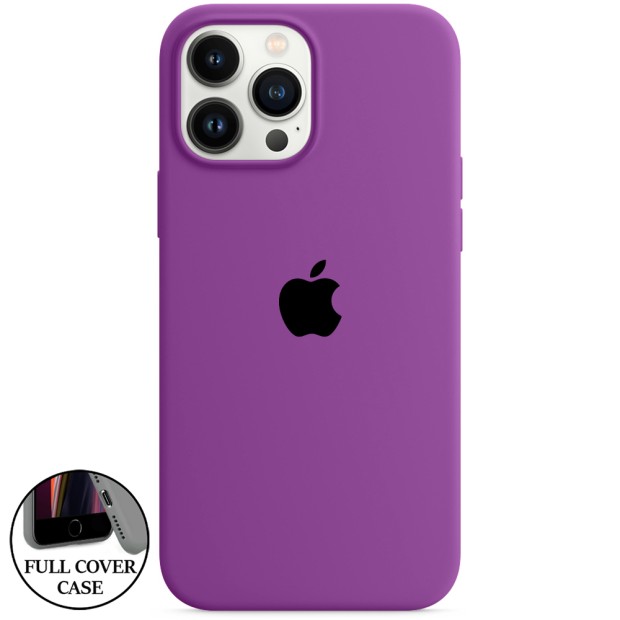 Силіконовий оригінальний чохол Round для Apple iPhone 13 Pro Max (28) Brinjal