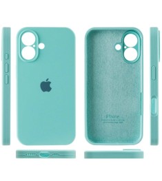 Силіконовий оригінальний чохол RoundCam для Apple iPhone 16 (23) Морський синій