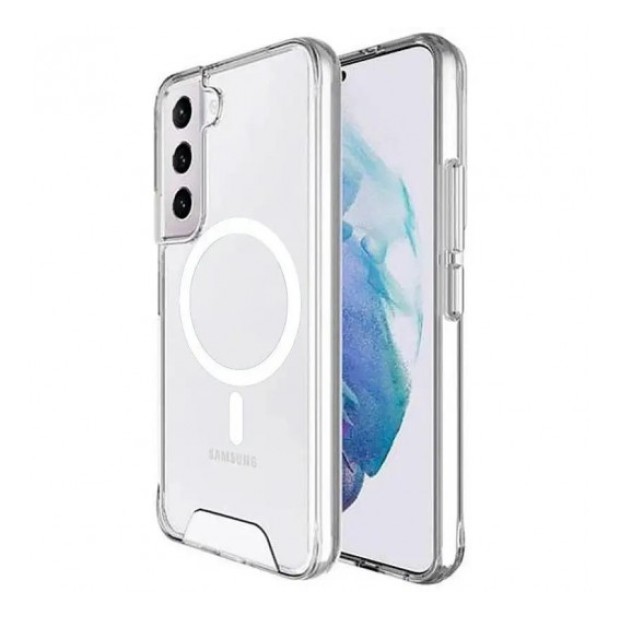 Силіконовий чохол Space Case з MagSafe для Samsung Galaxy S21 FE (Прозорий)