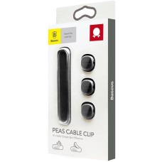 Кабельный органайзер-держатель Baseus Peas Cable Clip ACWDJ-01 (Чёрный)