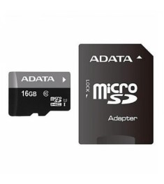 Карта пам'яті MicroSDHC A-DATA Premier 16Гб (UHS-1) (Клас 10) + SD-адаптер (Зниж..