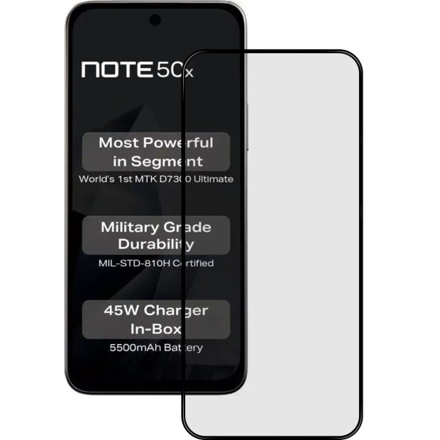 Захисне скло 5D Standard для Infinix Note 50x Чорне Захисне скло 5D Standard для Infinix Note 50x Чорне