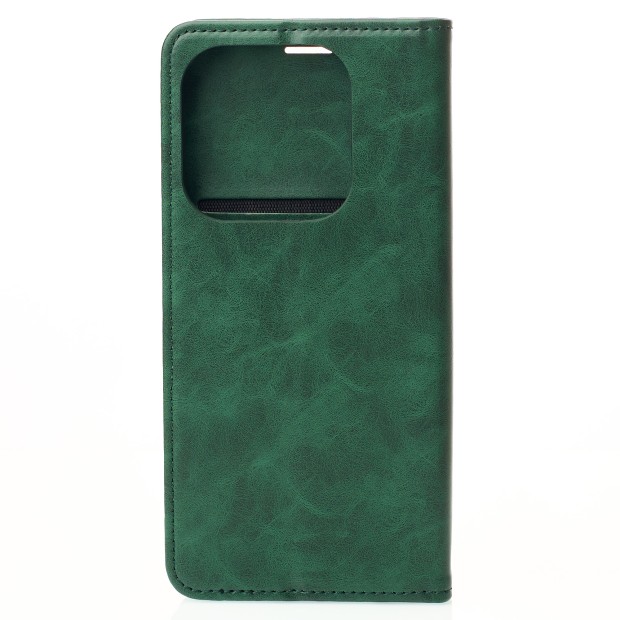 Leather Elegant Flip Case for Xiaomi Redmi Note 14 5G (Dark Green)