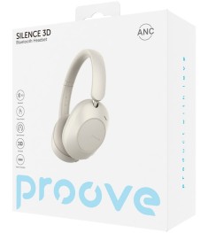 Бездротові накладні навушники-гарнітура Proove Silence 3D з ANC (Бежеві) HPSL000..
