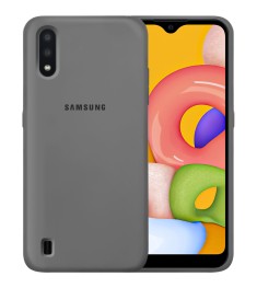 Силикон Original 360 Case Logo Samsung Galaxy A01 (2020) (Серый)