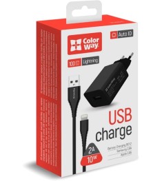 СЗУ-адаптер Walker WH-26 2.1A (1USB) + кабель Lightning (Чорний)