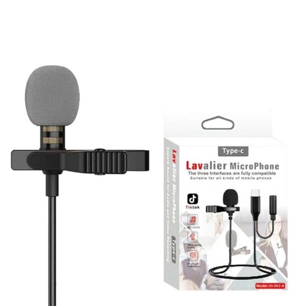 Микрофон петличный Lavalier JH-042 Type-C (Чёрный)