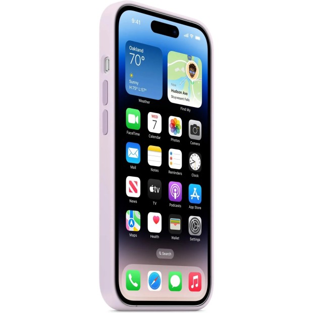 Силіконовий оригінальний круглий чохол Apple iPhone 14 Pro Max (71) Light Glycine