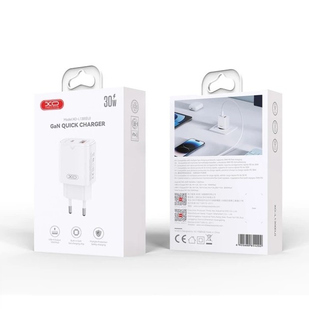 СЗУ-адаптер Rivex 30W QC3.0 (1USB/1Type-C) (Белый)